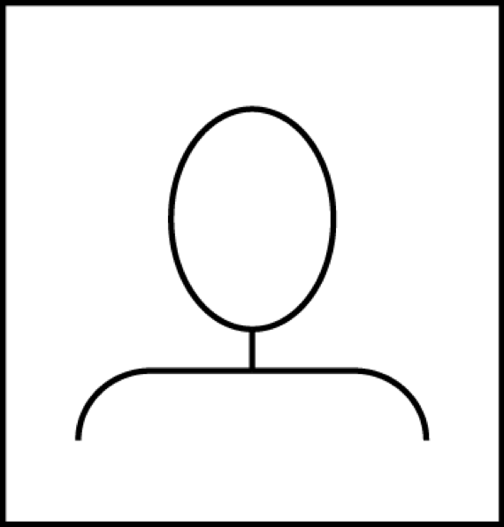 A vertically-oriented oval represents a head. Shoulders are depicted as a horizontal rectangle with an open bottom and rounded corners. The oval is above the rectangle. They are connected by a line that represents the fact that their relationship with one another is part of the structure.